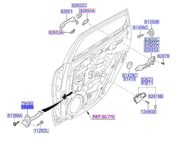 ترمز درب عقب چپ Hyundai/KIA Genuine Parts – MOBIS  I30  794802L000