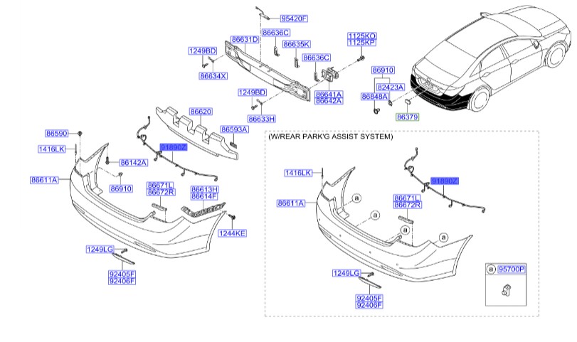 سیم کشی سپر عقب سوناتا  Hyundai/KIA Genuine Parts – MOBIS   918903S011 