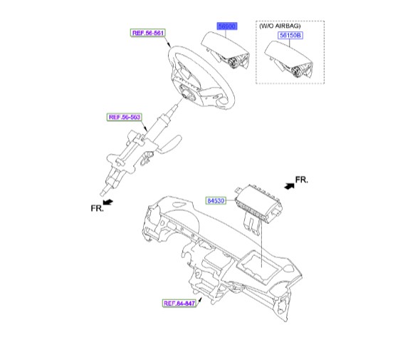 ایربگ فرمان سوناتا هیوندای  569003S100HZ