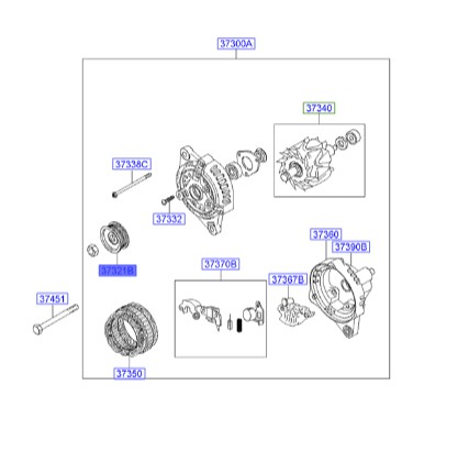 فولی سر دینام توسان Hyundai/KIA Genuine Parts – MOBIS    3732125301 