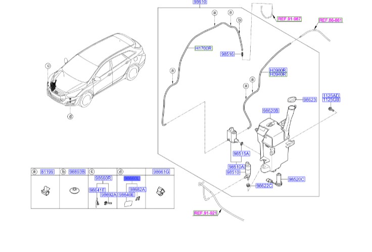 چشم شیشه شور چپ Hyundai/KIA Genuine Parts – MOBIS  I40  986803Z000  