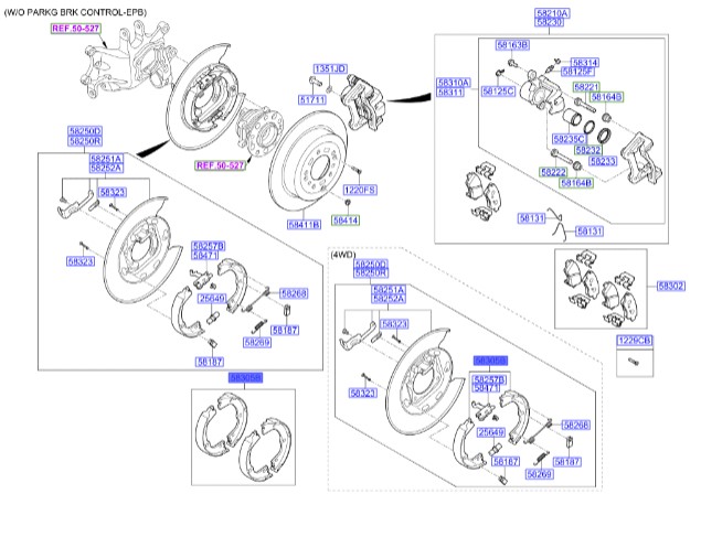 لنت ترمز دستی توسان  Hyundai/KIA Genuine Parts – MOBIS    58305D3A00 