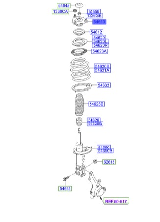 توپی سر کمک Hyundai/KIA Genuine Parts – MOBIS   I30  546102H000