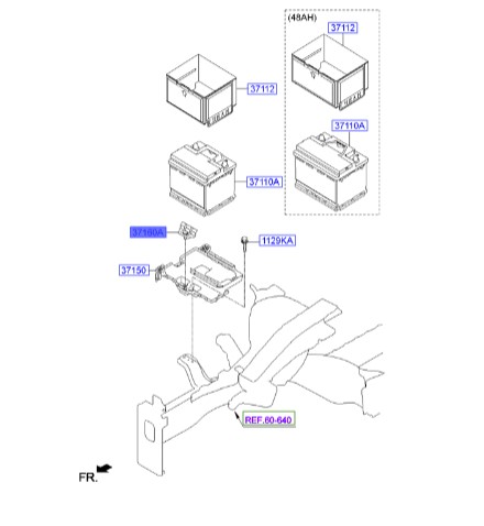 بست باطری ولستر  Hyundai/KIA Genuine Parts – MOBIS    371603X000 