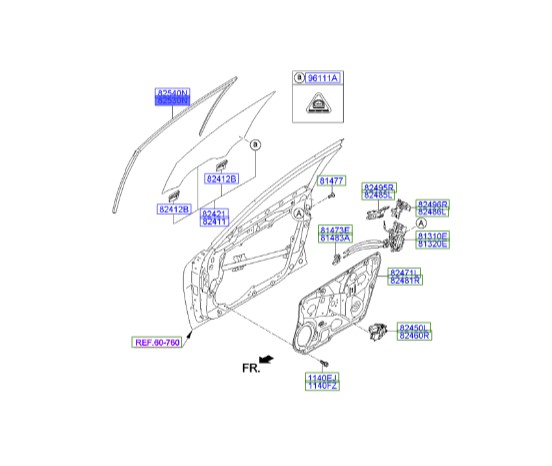 نوار دور شیشه جلو چپ جنسیس 825303M000