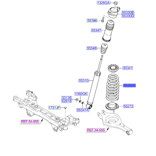 فنر لول عقب هیوندای سوناتا Hyundai/KIA Genuine Parts – MOBIS    553503K200