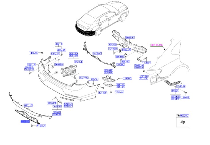 فلاپ زیر سپر عقب آزرا  Hyundai/KIA Genuine Parts – MOBIS  86697G8000