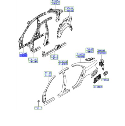 کلاف جلو راست داخلی سوناتا  Hyundai/KIA Genuine Parts – MOBIS  712023K001