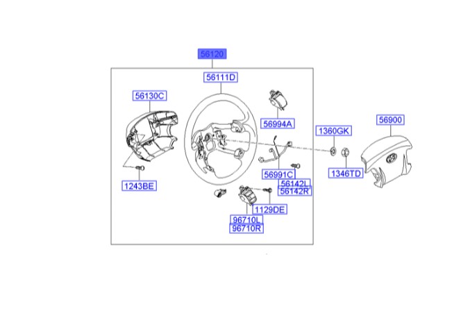 فرمان سوناتا  Hyundai/KIA Genuine Parts – MOBIS  561103K331QZ