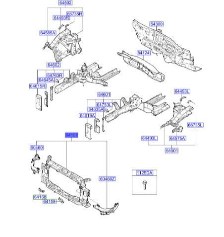 سینی جلو بدنه النترا   Hyundai/KIA Genuine Parts – MOBIS    641013X000 