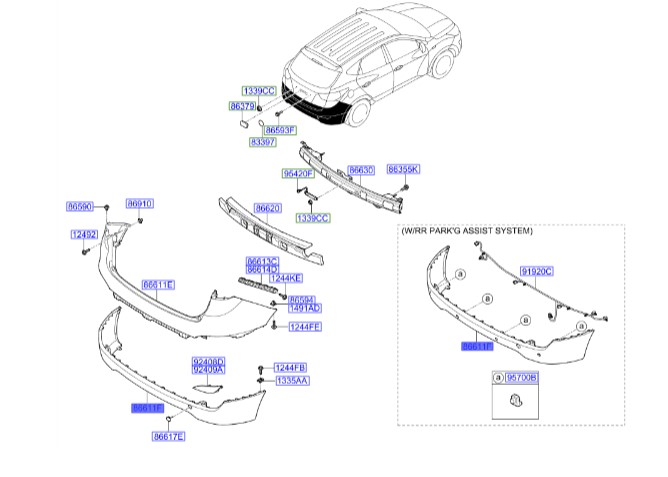 فلاپ زیر سپر عقب  Hyundai/KIA Genuine Parts – MOBIS   IX35  866102S000 