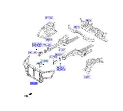 سینی جلو بدنه جنسیس  Hyundai/KIA Genuine Parts – MOBIS    641013M011 