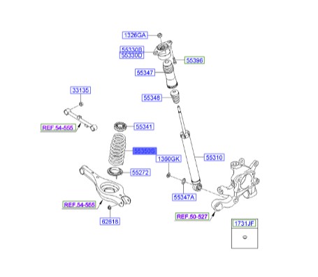 فنر لول عقب آزرا   Hyundai/KIA Genuine Parts – MOBIS    553503L630