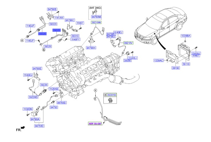 سنسور موهاوی ضربه (ناک سنسور) Hyundai/KIA Genuine Parts – MOBIS     393203F010