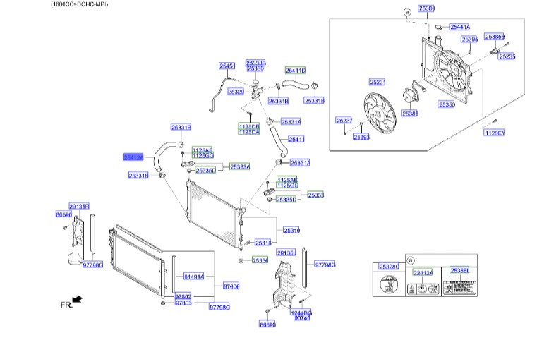 شلنگ رادیاتور پایین النترا  Hyundai/KIA Genuine Parts – MOBIS   254123X600