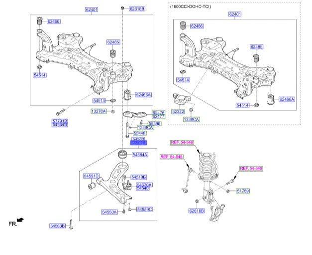 طبق جلو پایین راست هیوندای النترا  Hyundai/KIA Genuine Parts – MOBIS   54501F2000