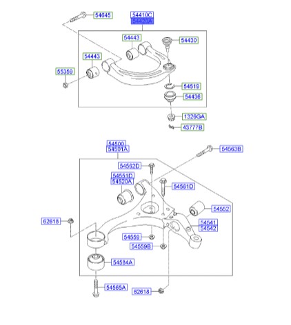 طبق جلو بالا راست سوناتا  Hyundai/KIA Genuine Parts – MOBIS    544203F600 