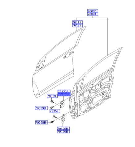 لولا درب جلو چپ Hyundai/KIA Genuine Parts – MOBIS    I20 793100X000