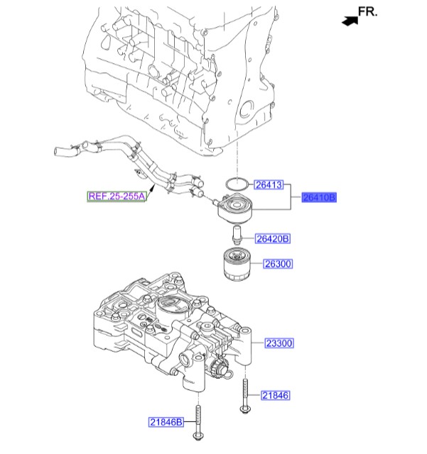 خنک کننده روغن موتور سورنتو (پایه فیلتر روغن) | Hyundai/KIA Genuine Parts – MOBIS | اپتیما TF مدل 2011 تا 2015 – اسپورتیج SL مدل 2011 تا 2016 – سورنتو XM مدل 2010 تا 2014