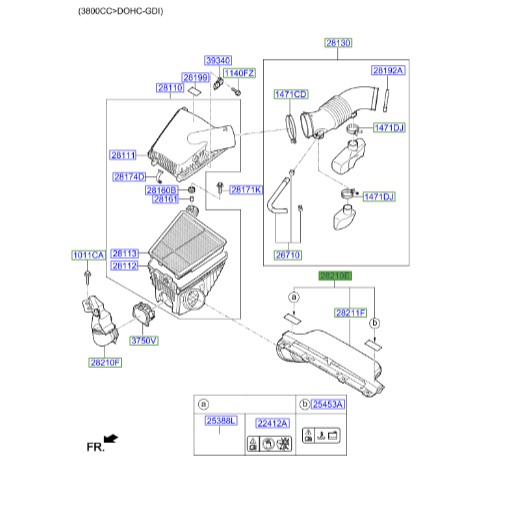 خرطومی هواکش جنسیس 282103M200