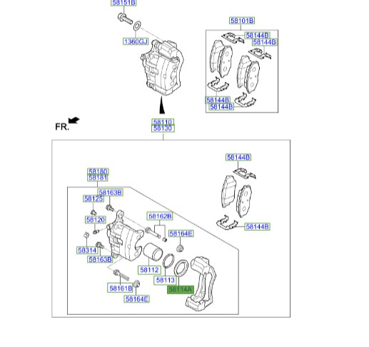 گردگیر سوناتا 2011 ترمز سیلندر چرخ جلو  581140Z000