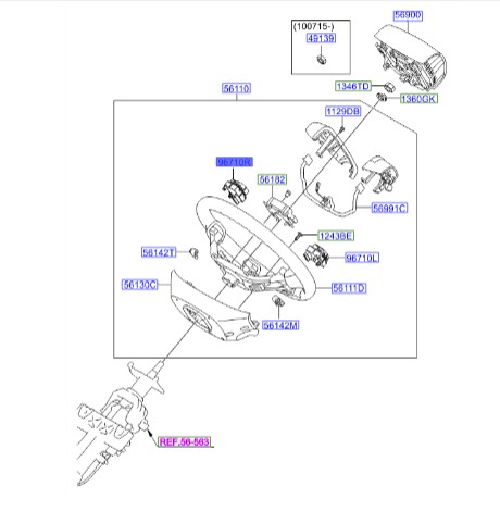 کلید روی فرمان Hyundai/KIA Genuine Parts – MOBIS      IX55  967003J700BCE