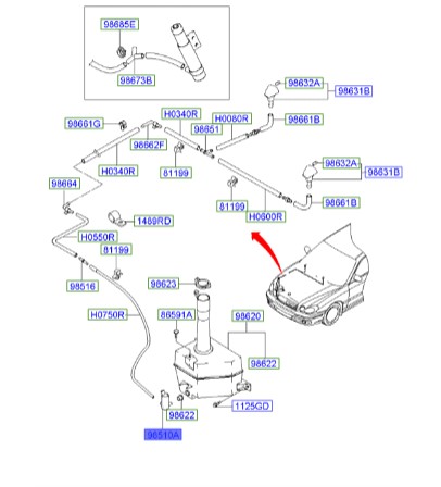 پمپ شیشه شور سوناتا Hyundai/KIA Genuine Parts – MOBIS   985103K000 