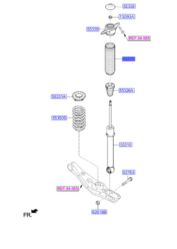 گردگیر کمک عقب توسان Hyundai/KIA Genuine Parts – MOBIS   55370D3000 