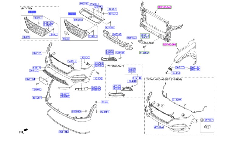 جلو پنجره هیوندای توسان Hyundai/KIA Genuine Parts – MOBIS  86350D3000GAL