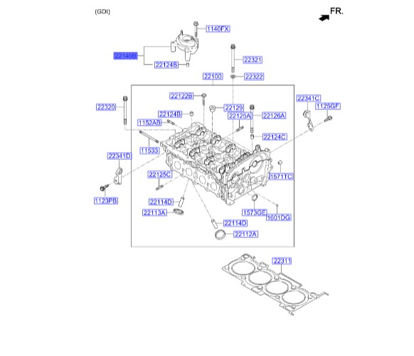 نگه دارنده روی سیلندر سانتافه  Hyundai/KIA Genuine Parts – MOBIS    221402GGA0