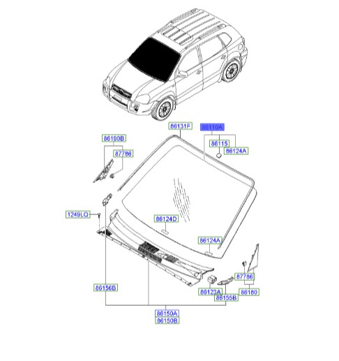 شیشه جلو هیوندای توسان  861102E320