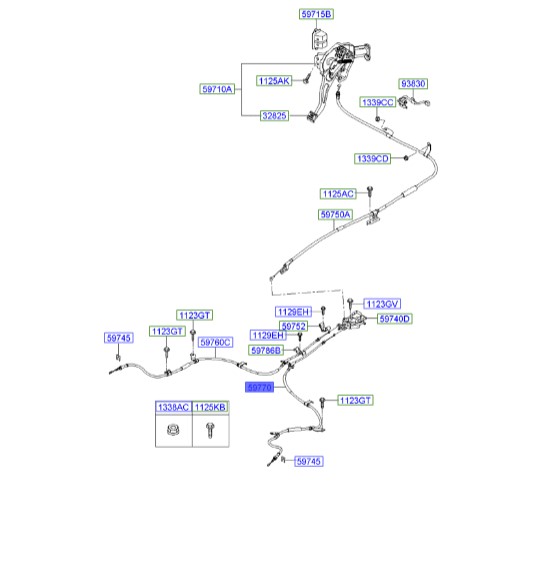 سیم ترمز دستی راست هیوندای آزرا  597703L001