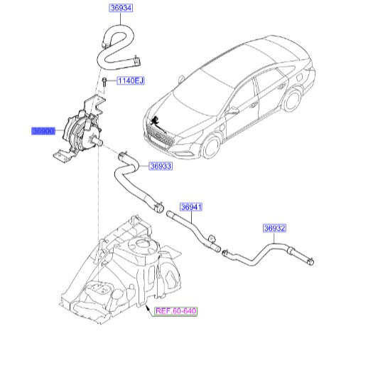 واتر پمپ  هیبرید الکتریکی سوناتا  369103D600