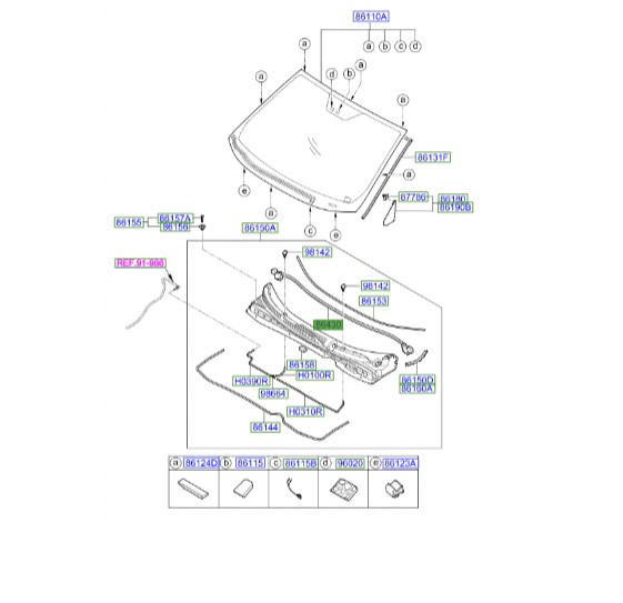 نوار عقب ابر کاپوت  توسان    864302S000