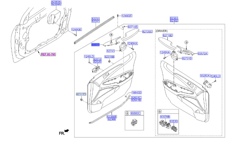 قاب کلید شیشه بالابر جلو راست سوناتا  Hyundai/KIA Genuine Parts – MOBIS   935773S050RY