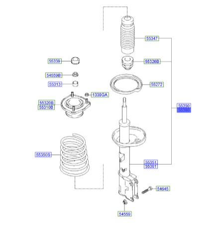 کمک عقب راست کوپه  Hyundai/KIA Genuine Parts – MOBIS   553602C250