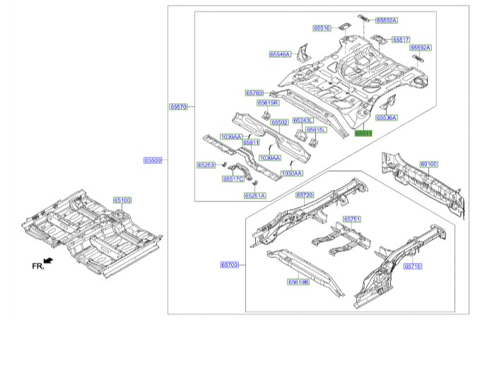 کف صندوق عقب توسان Hyundai/KIA Genuine Parts – MOBIS    65511D3000