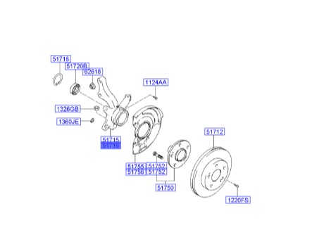 سگدست جلو راست هیوندای کوپه  517162C300