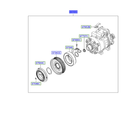 کمپرسور کولر هیوندای سوناتا  977013K220