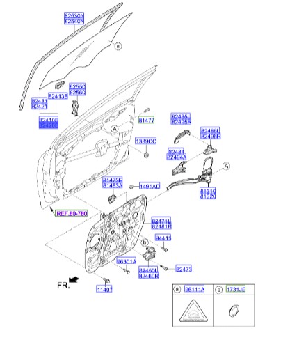 شیشه درب جلو راست سوناتا_Hyundai/KIA Genuine Parts – MOBIS    LF  82420C1010