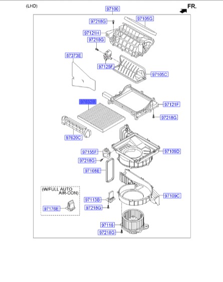 فیلتر هوا کابین سانتافه   971332B005 