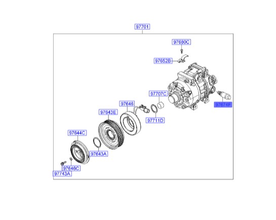 شیر برقی کمپرسور کولر Hyundai/KIA Genuine Parts – MOBIS     IX55  976742B300 