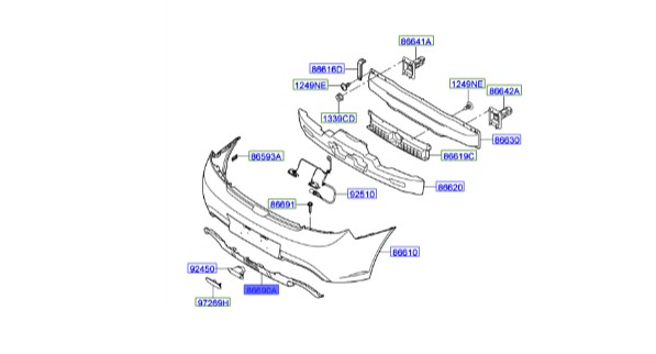 فلاپ کوپه زیر سپر عقب   866902C710