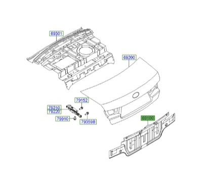 سینی بدنه عقب سوناتا  Hyundai/KIA Genuine Parts – MOBIS    691003K010 