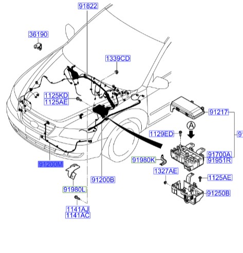 سیم کشی سوناتا Hyundai/KIA Genuine Parts – MOBIS   918413K010