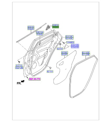 سه گوش بغل شیشه درب عقب راست  IX35 Hyundai/KIA Genuine Parts – MOBIS  838402S000