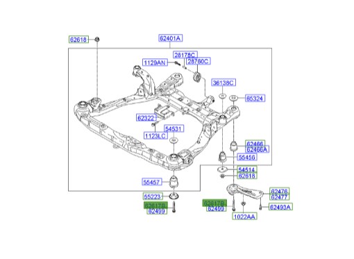 پیچ رام جلو سوناتا  Hyundai/KIA Genuine Parts – MOBIS    626173M000