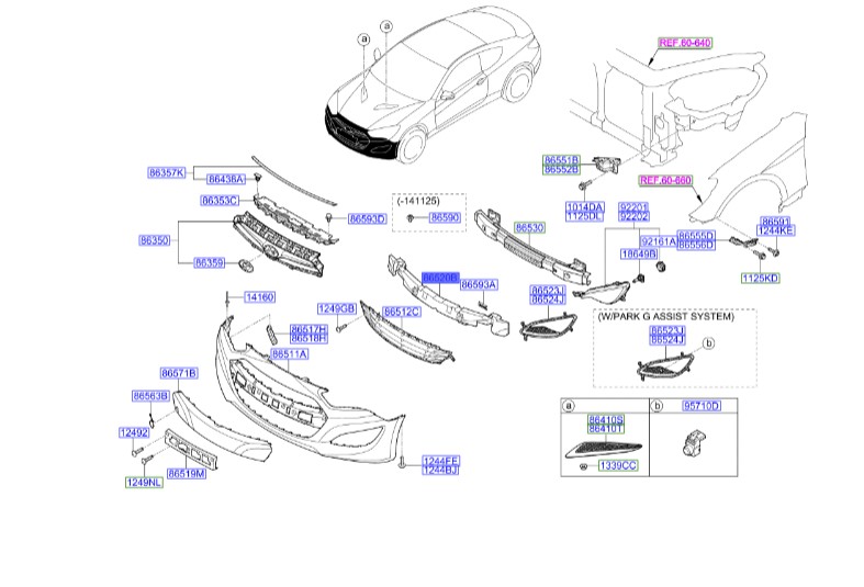 فوم سپر جلو هیوندای جنسیس_کوپه  Hyundai/KIA Genuine Parts – MOBIS     865202M300