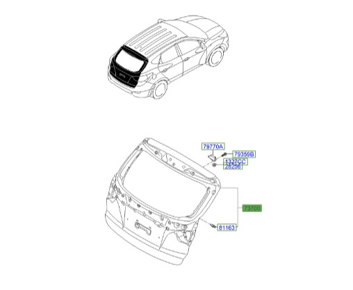 در پشت  Hyundai/KIA Genuine Parts – MOBIS   IX35  737002S030 