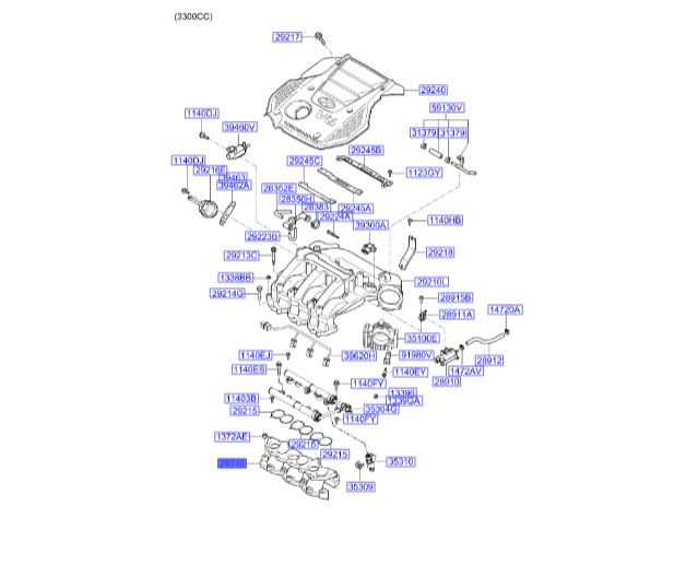 منیفولد هوا وراکروز اصلی هیوندای  283103C120